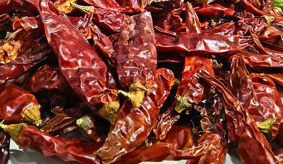 Dried whole red chillies