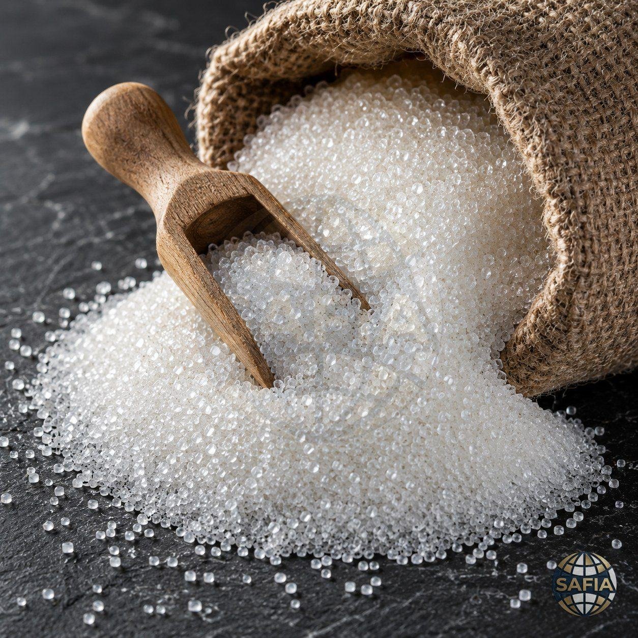 SAFIA refined white granulated sugar — food grade, bulk and retail packing